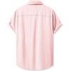 imageJMIERR Mens Linen Shirts Casual Short Sleeve Button Down Shirts Wrinkle Free Vacation Beach Summer TopsLight Pink