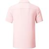 imageJMIERR Mens Linen Shirts Casual Short Sleeve Button Down Shirts Wrinkle Free Vacation Beach Summer TopsLight Pink