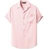 imageJMIERR Mens Linen Shirts Casual Short Sleeve Button Down Shirts Wrinkle Free Vacation Beach Summer TopsLight Pink