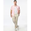imageJMIERR Mens Linen Shirts Casual Short Sleeve Button Down Shirts Wrinkle Free Vacation Beach Summer TopsLight Pink