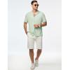 imageJMIERR Mens Linen Shirts Casual Short Sleeve Button Down Shirts Wrinkle Free Vacation Beach Summer TopsMint Green
