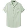imageJMIERR Mens Linen Shirts Casual Short Sleeve Button Down Shirts Wrinkle Free Vacation Beach Summer TopsMint Green