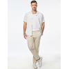 imageJMIERR Mens Linen Shirts Casual Short Sleeve Button Down Shirts Wrinkle Free Vacation Beach Summer TopsWhite