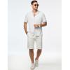 imageJMIERR Mens Linen Shirts Casual Short Sleeve Button Down Shirts Wrinkle Free Vacation Beach Summer TopsWhite