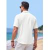 imageJMIERR Mens Linen Shirts Short Sleeve Summer Button Down Casual Beach Hawaiian Shirt with PocketAlabaster White