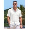 imageJMIERR Mens Linen Shirts Short Sleeve Summer Button Down Casual Beach Hawaiian Shirt with PocketAlabaster White