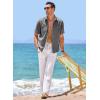 imageJMIERR Mens Linen Shirts Short Sleeve Summer Button Down Casual Beach Hawaiian Shirt with PocketDark Grey