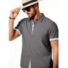 imageJMIERR Mens Linen Shirts Short Sleeve Summer Button Down Casual Beach Hawaiian Shirt with PocketDark Grey
