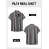 imageJMIERR Mens Linen Shirts Short Sleeve Summer Button Down Casual Beach Hawaiian Shirt with PocketDark Grey