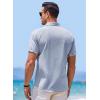 imageJMIERR Mens Linen Shirts Short Sleeve Summer Button Down Casual Beach Hawaiian Shirt with PocketLight Blue