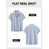 imageJMIERR Mens Linen Shirts Short Sleeve Summer Button Down Casual Beach Hawaiian Shirt with PocketLight Blue
