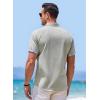 imageJMIERR Mens Linen Shirts Short Sleeve Summer Button Down Casual Beach Hawaiian Shirt with PocketLight Green