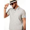 imageJMIERR Mens Linen Shirts Short Sleeve Summer Button Down Casual Beach Hawaiian Shirt with PocketLight Grey