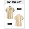 imageJMIERR Mens Linen Shirts Short Sleeve Summer Button Down Casual Beach Hawaiian Shirt with PocketLight Khaki