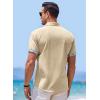imageJMIERR Mens Linen Shirts Short Sleeve Summer Button Down Casual Beach Hawaiian Shirt with PocketLight Khaki