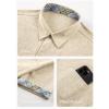 imageJMIERR Mens Linen Shirts Short Sleeve Summer Button Down Casual Beach Hawaiian Shirt with PocketLight Khaki