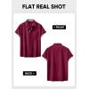 imageJMIERR Mens Linen Shirts Short Sleeve Summer Button Down Casual Beach Hawaiian Shirt with PocketRed Burgundy