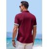 imageJMIERR Mens Linen Shirts Short Sleeve Summer Button Down Casual Beach Hawaiian Shirt with PocketRed Burgundy