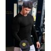 imageJMIERR Mens Long Sleeve Muscle T Shirts Casual Crewneck Knitted Longline Textured Tee Shirts for Gym WorkoutBlack