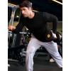 imageJMIERR Mens Long Sleeve Muscle T Shirts Casual Crewneck Knitted Longline Textured Tee Shirts for Gym WorkoutBlack