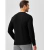 imageJMIERR Mens Long Sleeve Muscle T Shirts Casual Crewneck Knitted Longline Textured Tee Shirts for Gym WorkoutBlack