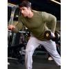 imageJMIERR Mens Long Sleeve Muscle T Shirts Casual Crewneck Knitted Longline Textured Tee Shirts for Gym WorkoutGreen