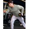 imageJMIERR Mens Long Sleeve Muscle T Shirts Casual Crewneck Knitted Longline Textured Tee Shirts for Gym WorkoutGrey