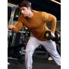 imageJMIERR Mens Long Sleeve Muscle T Shirts Casual Crewneck Knitted Longline Textured Tee Shirts for Gym WorkoutKhaki
