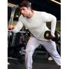 imageJMIERR Mens Long Sleeve Muscle T Shirts Casual Crewneck Knitted Longline Textured Tee Shirts for Gym WorkoutWhite