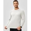 imageJMIERR Mens Long Sleeve Muscle T Shirts Casual Crewneck Knitted Longline Textured Tee Shirts for Gym WorkoutWhite
