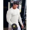 imageJMIERR Mens Long Sleeve Muscle T Shirts Casual Crewneck Knitted Longline Textured Tee Shirts for Gym WorkoutWhite