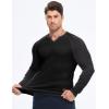 imageJMIERR Mens Long Sleeve Muscle T Shirts Casual VNeck Longline Ribbed Tee ShirtsT Black  Grey