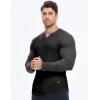 imageJMIERR Mens Long Sleeve Muscle T Shirts Casual VNeck Longline Ribbed Tee ShirtsT Black  Grey
