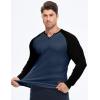 imageJMIERR Mens Long Sleeve Muscle T Shirts Casual VNeck Longline Ribbed Tee ShirtsT Blue  Black