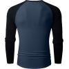 imageJMIERR Mens Long Sleeve Muscle T Shirts Casual VNeck Longline Ribbed Tee ShirtsT Blue  Black
