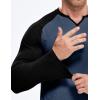 imageJMIERR Mens Long Sleeve Muscle T Shirts Casual VNeck Longline Ribbed Tee ShirtsT Blue  Black