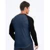imageJMIERR Mens Long Sleeve Muscle T Shirts Casual VNeck Longline Ribbed Tee ShirtsT Blue  Black