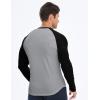 imageJMIERR Mens Long Sleeve Muscle T Shirts Casual VNeck Longline Ribbed Tee ShirtsT Grey  Black