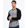 imageJMIERR Mens Long Sleeve Muscle T Shirts Casual VNeck Longline Ribbed Tee ShirtsT Grey  Black