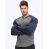 imageJMIERR Mens Long Sleeve Muscle T Shirts Casual VNeck Longline Ribbed Tee ShirtsT Grey  Blue