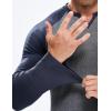 imageJMIERR Mens Long Sleeve Muscle T Shirts Casual VNeck Longline Ribbed Tee ShirtsT Grey  Blue
