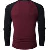 imageJMIERR Mens Long Sleeve Muscle T Shirts Casual VNeck Longline Ribbed Tee ShirtsT Red  Black
