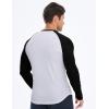imageJMIERR Mens Long Sleeve Muscle T Shirts Casual VNeck Longline Ribbed Tee ShirtsT White  Black
