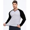 imageJMIERR Mens Long Sleeve Muscle T Shirts Casual VNeck Longline Ribbed Tee ShirtsT White  Black