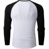 imageJMIERR Mens Long Sleeve Muscle T Shirts Casual VNeck Longline Ribbed Tee ShirtsT White  Black