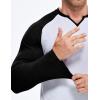 imageJMIERR Mens Long Sleeve Muscle T Shirts Casual VNeck Longline Ribbed Tee ShirtsT White  Black