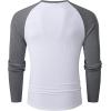 imageJMIERR Mens Long Sleeve Muscle T Shirts Casual VNeck Longline Ribbed Tee ShirtsT White  Grey