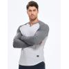 imageJMIERR Mens Long Sleeve Muscle T Shirts Casual VNeck Longline Ribbed Tee ShirtsT White  Grey