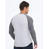 imageJMIERR Mens Long Sleeve Muscle T Shirts Casual VNeck Longline Ribbed Tee ShirtsT White  Grey