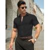 imageJMIERR Mens Muscle Fit Dress Shirts Summer Casual Button Down Short Sleeve High Stretch WrinkleFree Shirt1 Black